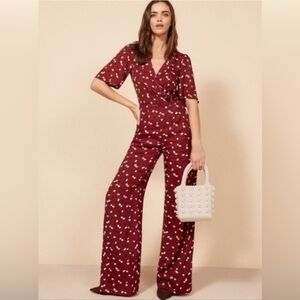 Reformation Alice Red Floral Jumpsuit | Romper | Great Condition